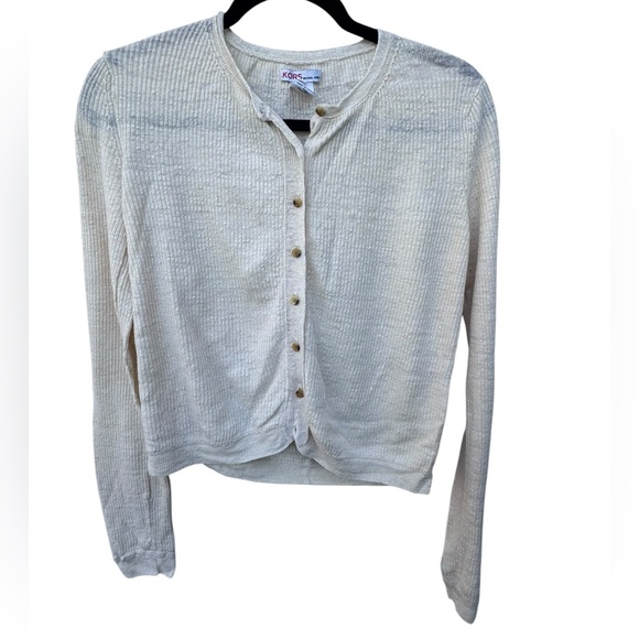 Michael Kors Sweaters - Michael Kors Lightweight Cream Cropped Cardigan size Small